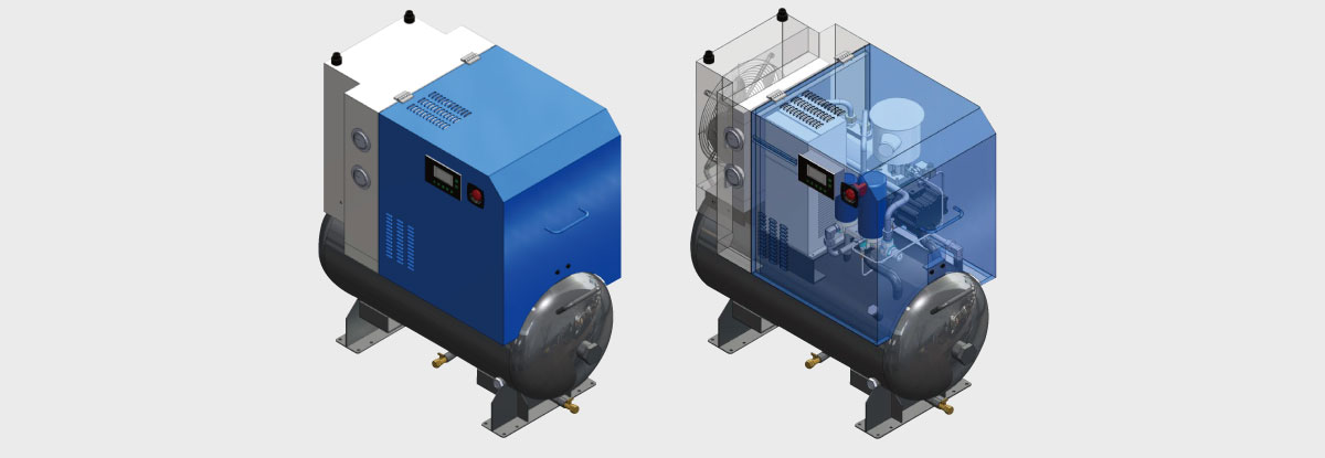 Tank Mounted PM VSD Screw Air Compressor