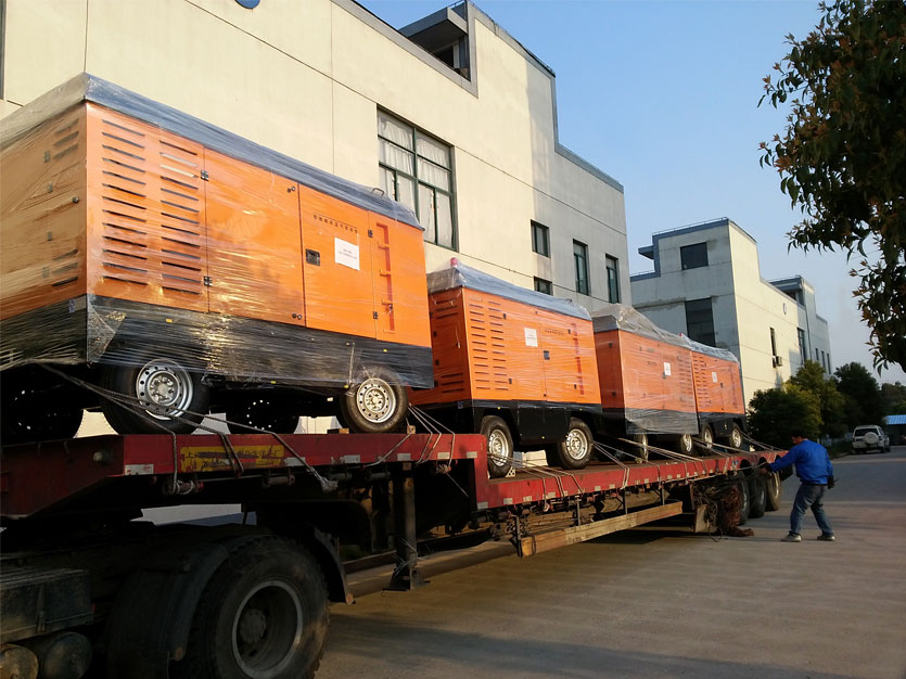 Hanthing Diesel Mobile Screw Air Compressor Delivery