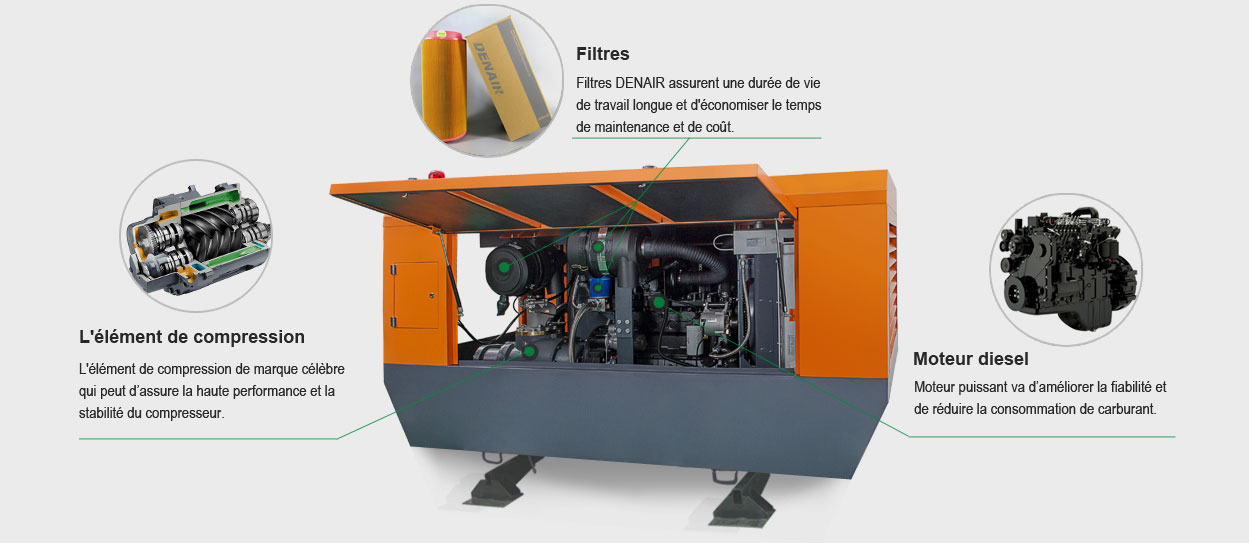 Compresseur d’air de skid monté